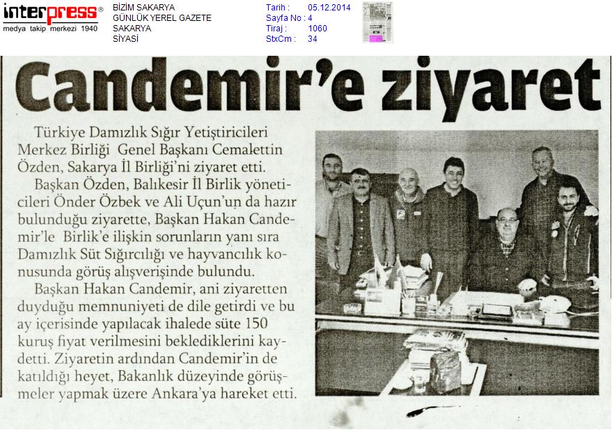 Candemir`e Ziyaret - Bizim Sakarya Gazetesi