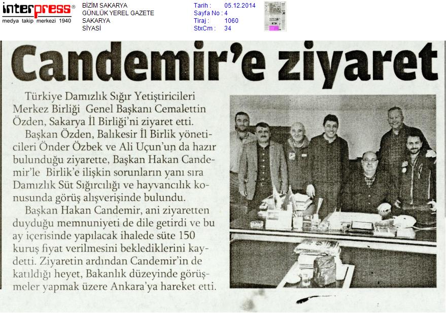 Candemir`e Ziyaret - Bizim Sakarya Gazetesi