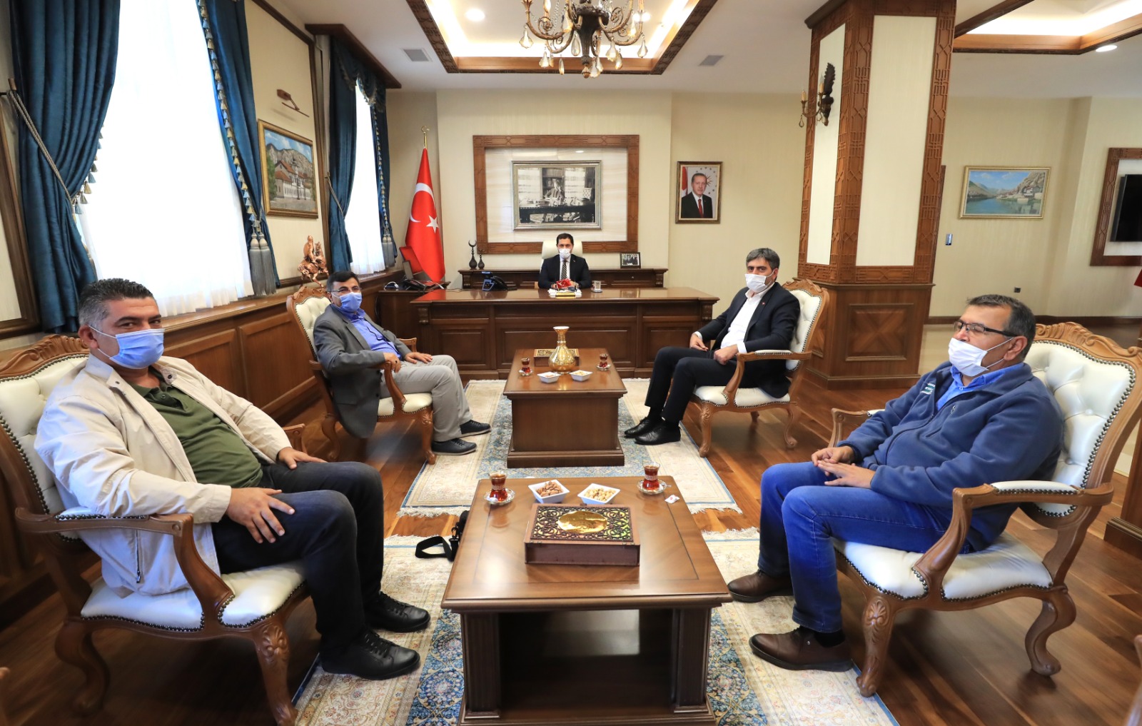 Merkez Birliği Heyeti Amasya Valisi Mustafa MASATLI ve Amasya DSYB’ni Ziyaret Etti